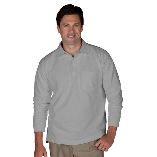 Blended Pique Long Sleeve Polo With Pocket