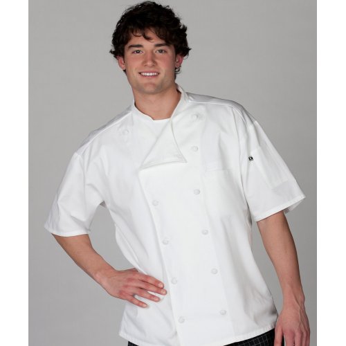 12 Button Short Sleeve Chef Coat with Mesh