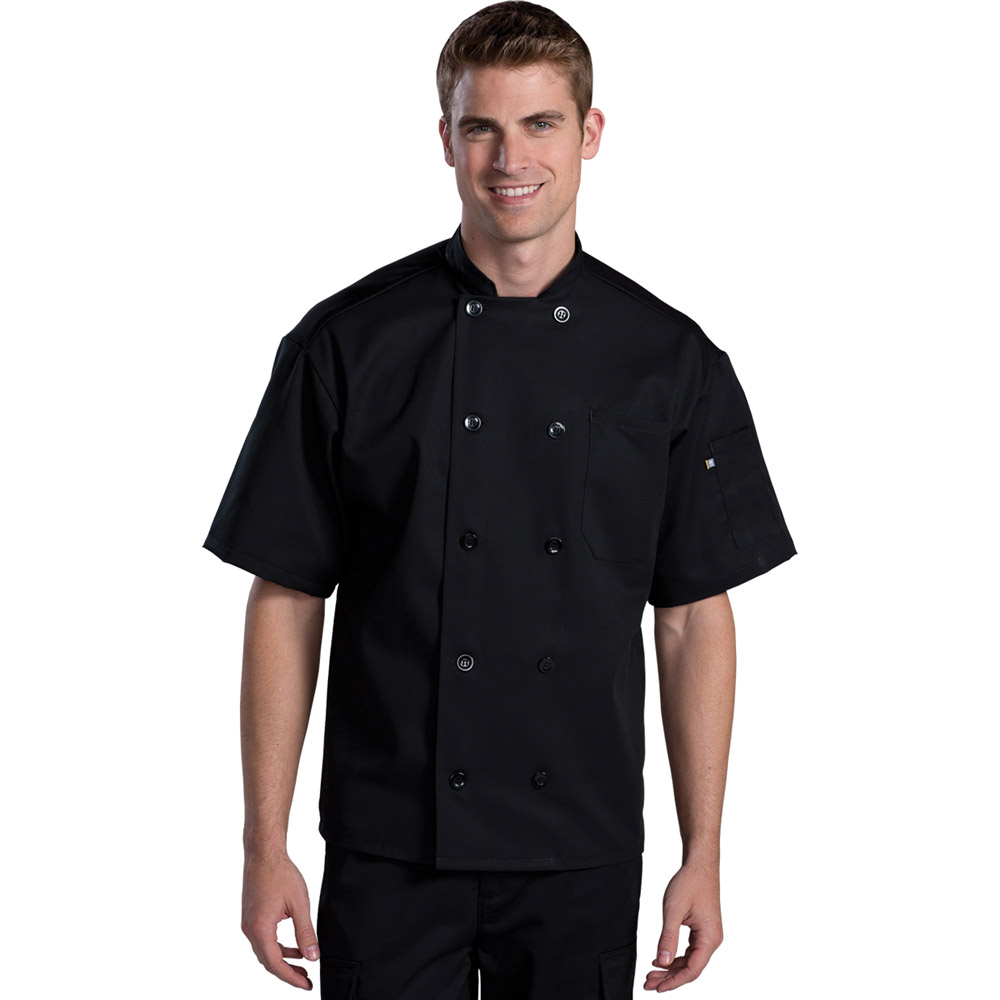 10 Button Short Sleeve Chef Coat with Mesh Edwards Garment National Uniforms
