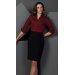 Ladies' Tailored V-Neck Stretch Blouse-3/4 Sleeve