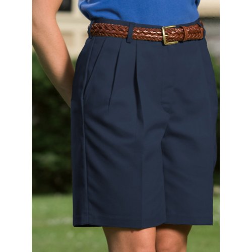 Ladies' Business Casual Pleated Chino Shorts