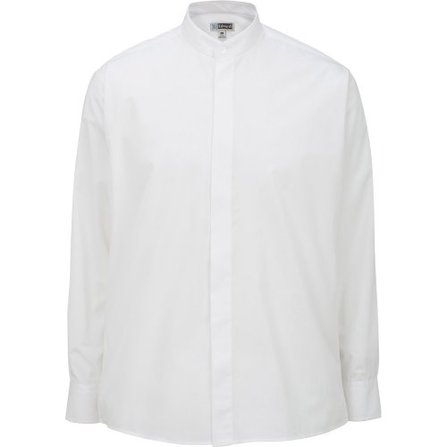 Men's Banded Collar Long-Sleeve Shirt