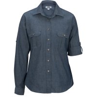 Ladies' Chambray Roll-Up Sleeve Shirt