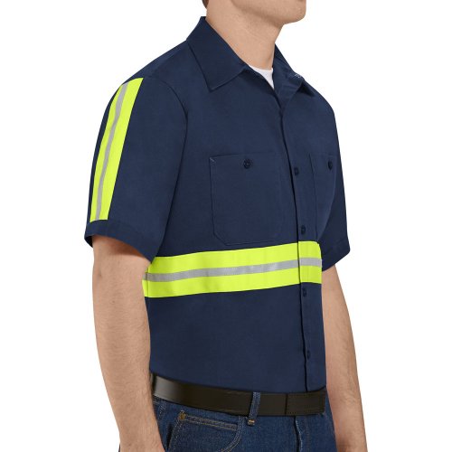 Enhanced Visibility Cotton Short Sleeve Work Shirt