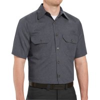 Heathered Poplin Short Sleeve Shirt