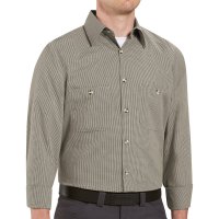 Micro-Check Long Sleeve Work Shirt