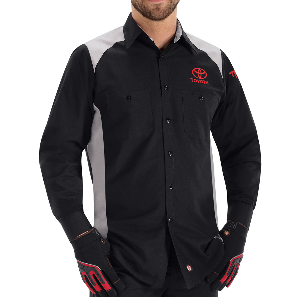 Toyota Men s Long Sleeve Motorsports Shirt Red Kap Image Apparel Program National Uniforms