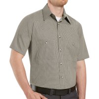 Micro-Check Short Sleeve Work Shirt