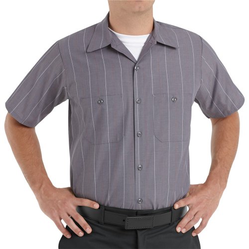 Industrial Stripe Poplin Short Sleeve Shirt