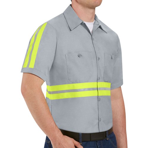 Enhanced Visibility Industrial Short Sleeve Work Shirt