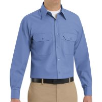 Men's Solid Long Sleeve Dress Uniform Shirt