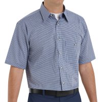 Mini-Plaid Short Sleeve Work Shirt