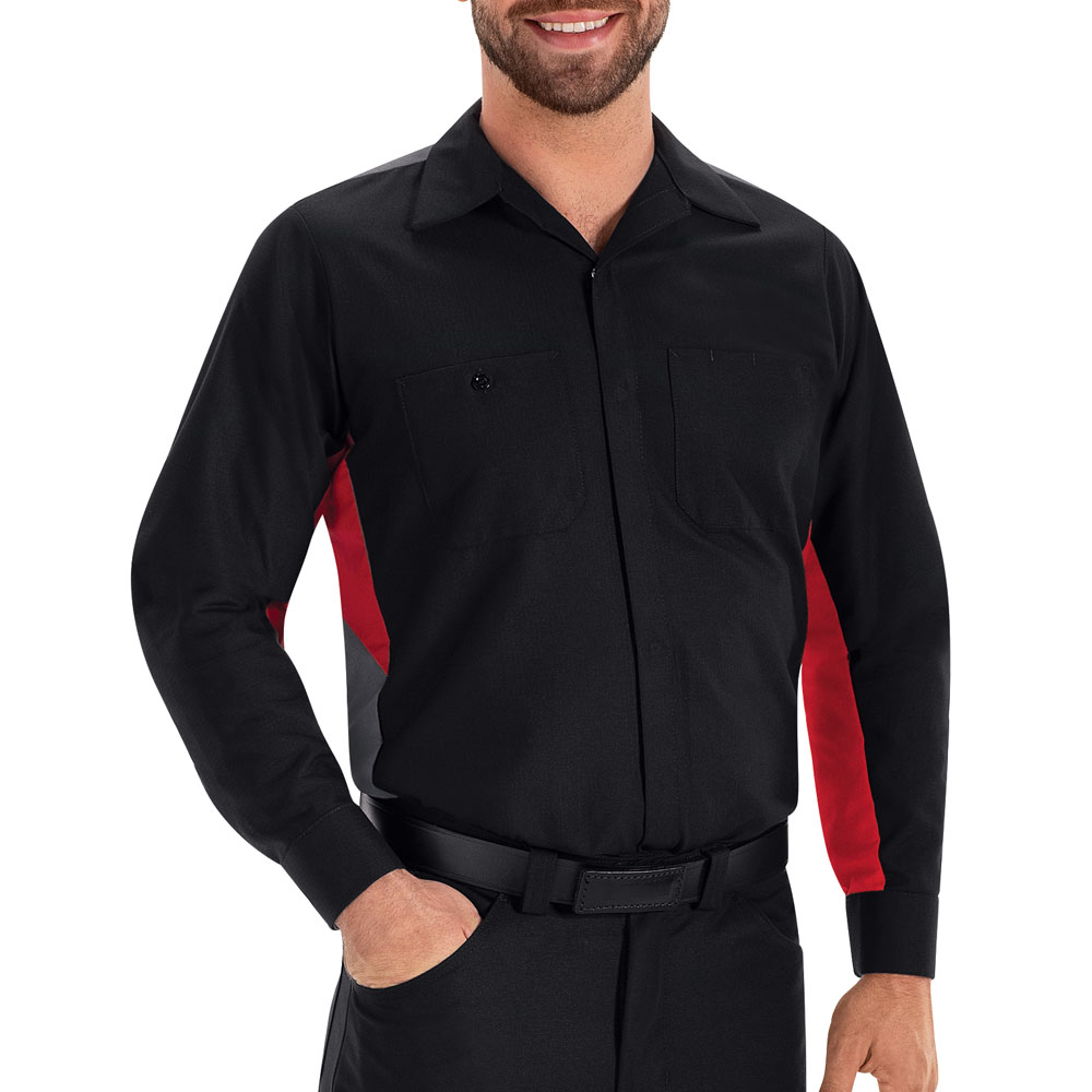 Kia® Long Sleeve Technician Shirt Red Kap Image Apparel Program