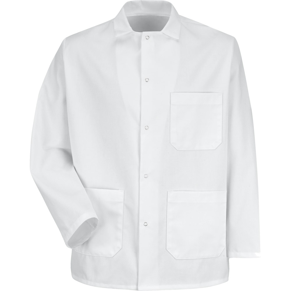Red Kap Men's Six Gripper-Front Butcher Frock Jamaica
