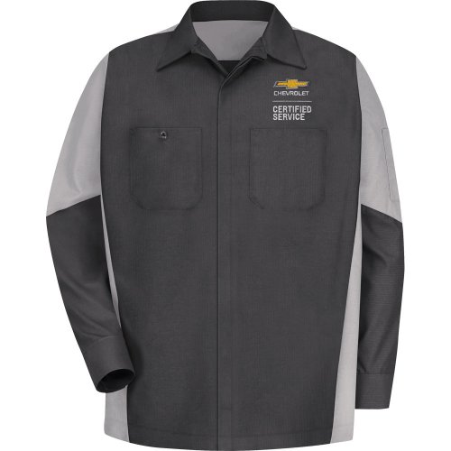 Red Kap Certified Service Uniform USED Mechanic Work shirt Black With Gray 