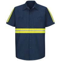 Enhanced Visibility Industrial Short Sleeve Work Shirt