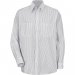Men's Striped Long Sleeve Dress Uniform Shirt