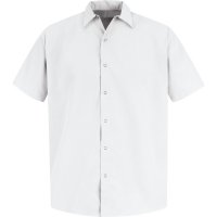 Men's Specialized Polyester Pocketless Short Sleeve Work Shirt