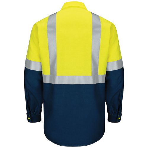 Hi-Visibility Ripstop Color Block Long Sleeve Work Shirt Type R, Class 2