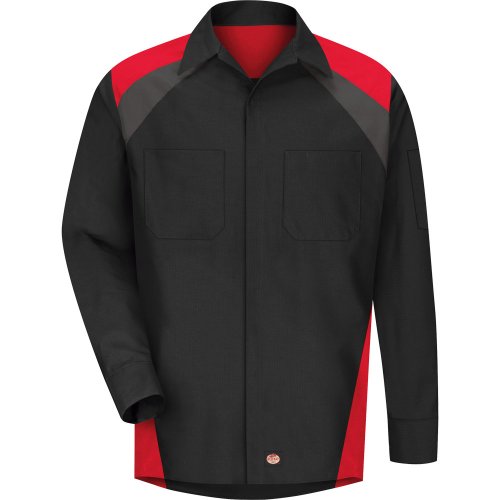 Tri-Color Long Sleeve Shop Shirt