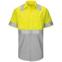Hi-Visibility Ripstop Color Block Short Sleeve Work Shirt Type R, Class 2