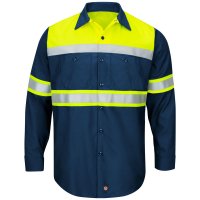 Hi-Visibility Ripstop Color Block Long Sleeve Work Shirt Type O, Class 1