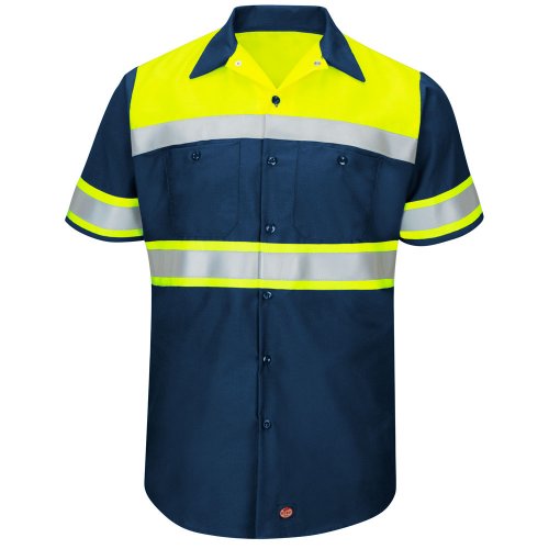 Hi-Visibility Ripstop Color Block Short Sleeve Work Shirt Type O, Class 1
