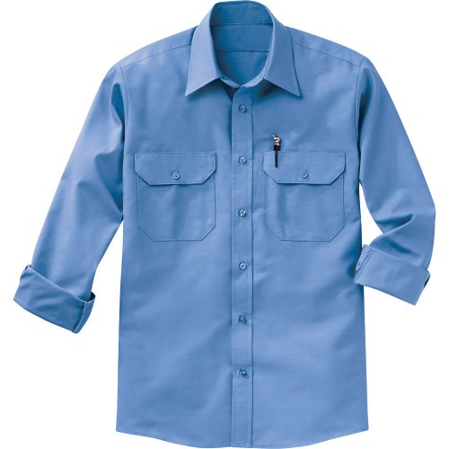 Men's Solid Long Sleeve Dress Uniform Shirt